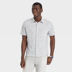 Goodfellow & Co Gray Striped Casual Button Down Shirt